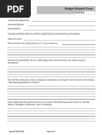 Budget Request Form Example