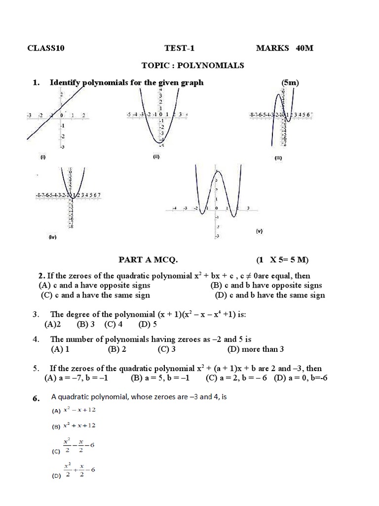 Polynomial Class 10 Notes Computer