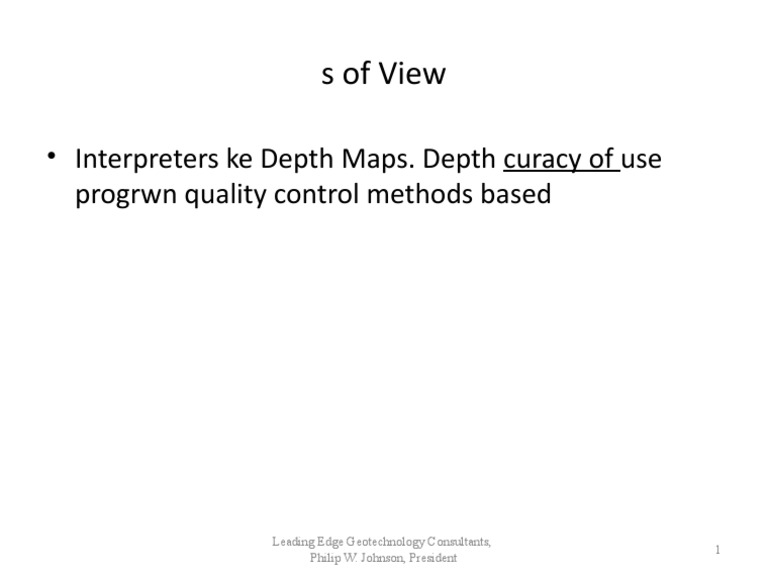 S of View: - Interpreters Ke Depth Maps. Depth Curacy of Use Progrwn ...