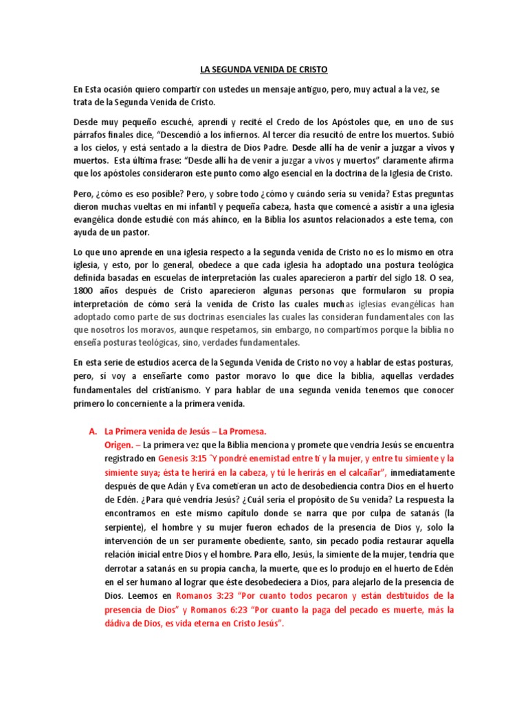 La Segunda Venida de Cristo | PDF | Profecía | Pecado