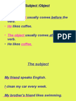 Subject Object Possessive Pronouns