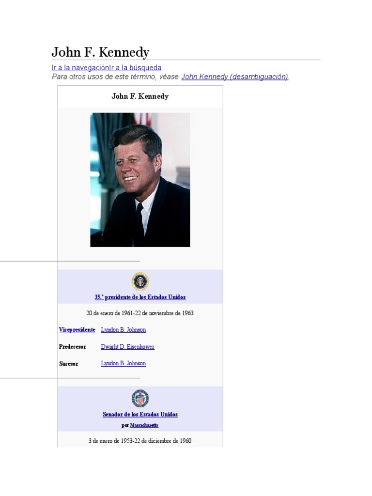 JF Kennedy | PDF | Familia Kennedy | John F. Kennedy