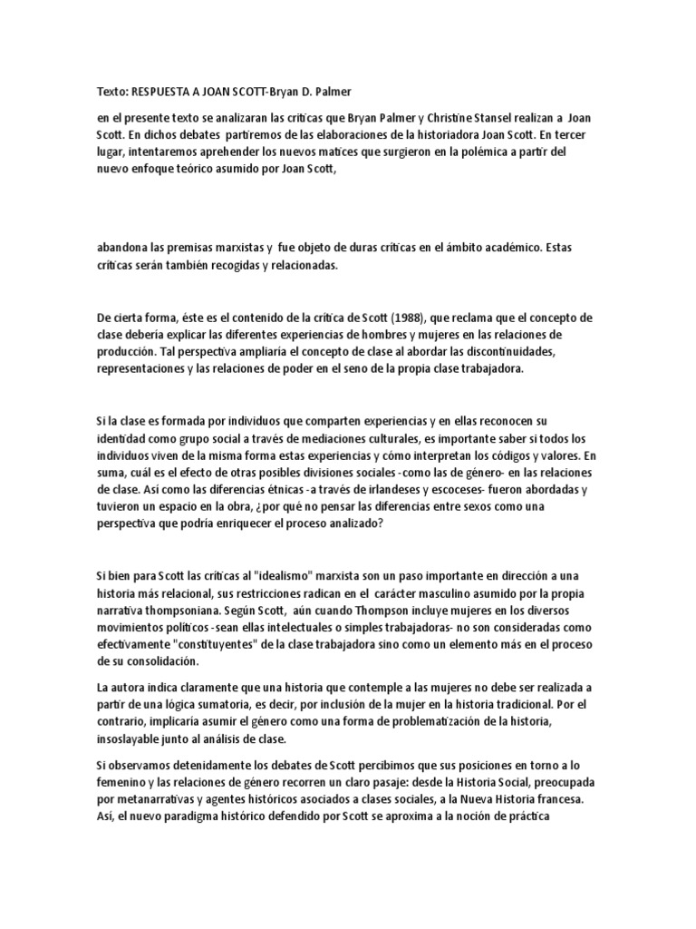 Texto Joan Scott PDF marxismo Género
