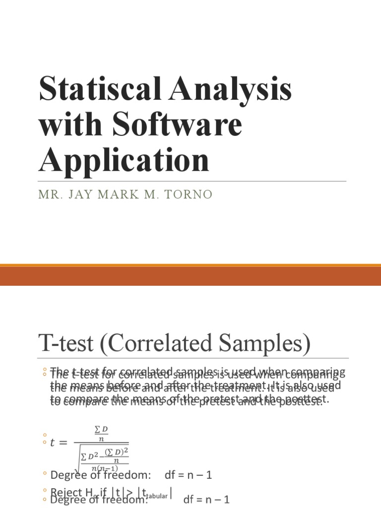 T-Test Applications in Statistical Analysis | PDF | Student's T Test ...