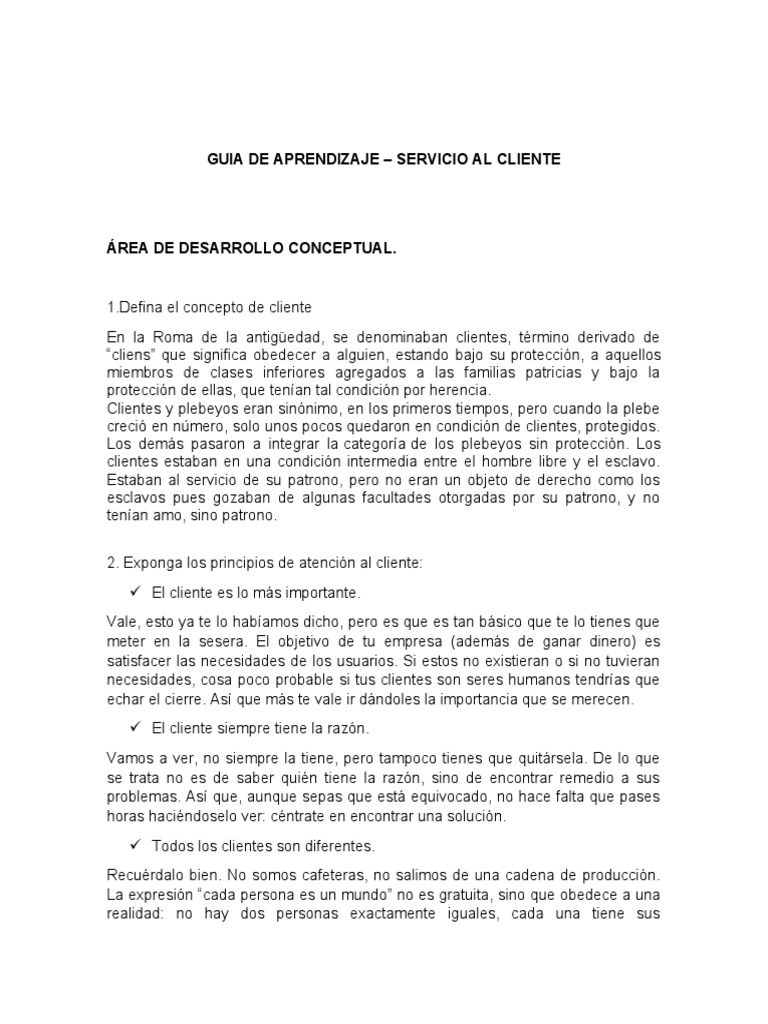 Plan de Sesión: Servicio al Cliente | PDF | Gestión de la relación con ...