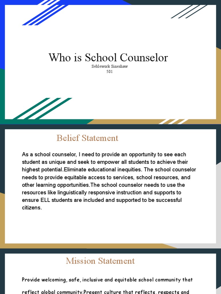 Role and Mission of School Counselors | PDF | School Counselor ...