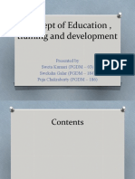 Concept of Education, Training and Development