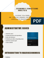 Bus-530, Economic Conditions Analysis: Course Teacher: Dr. Tamgid Ahmed Chowdhury Associate Professor, Sbe