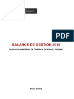 Balance Gestion 2018 Mincetur PDF