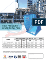 HIGH PRESSURE CENTRIFUGAL FAN SPECIFICATIONS