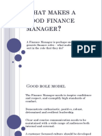 What Makes a Good Finance Manager