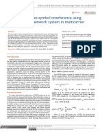 Reduction of Inter-Symbol Interference Using Artificial Neural Network System in Multicarrier OFDM System