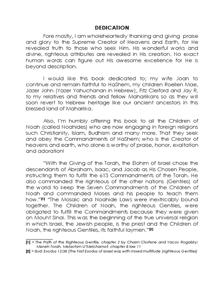 Dedication to Faith and Heritage | PDF