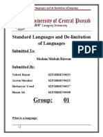Group: 01: Standard Languages and De-Limitation of Languages