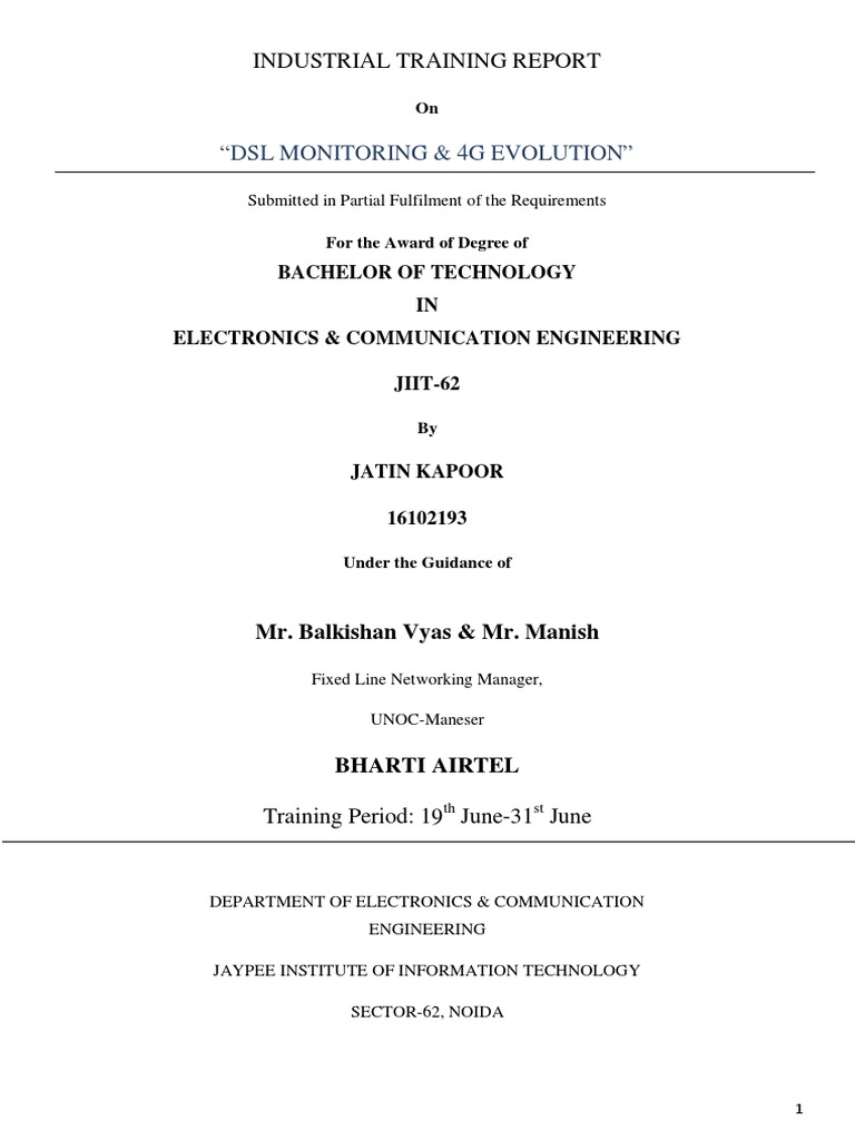 Industrial Training Report PDF | PDF | Digital Subscriber Line ...