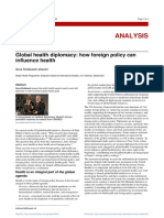Analysis: Global Health Diplomacy: How Foreign Policy Can Influence Health