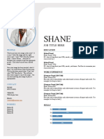 Shane's Resume Profile