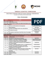 Icomos Annual Scientific Symposium: Structural & Materia L Analysis in Built Heritage Conse Rvation