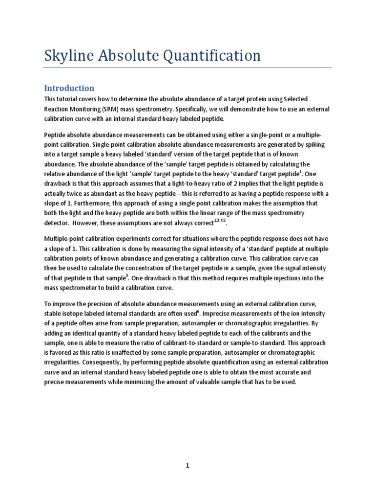 Absolute Quantification Pdf: Skyline Absolute Quantification Formula ...
