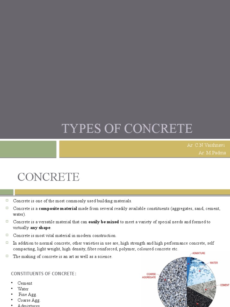 Types and Benefits of Concrete | PDF | Concrete | Cement