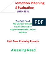 HP - Planning & Evaluation (HEP-533)