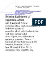 Existing Definitions of Economic Abuse and Financial Abuse