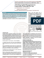 A Study On Working Capital Management On M S.SGE Innovative Toolcraftt Pvt. Ltd.