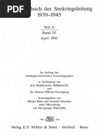 Kriegstagebuch Der Seekriegsleitung 1939 - 1945. - Teil A Band 20. April 1941