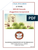 2019-20 Onwards (Suggestions Incorporated) : B.Tech. Syllabus