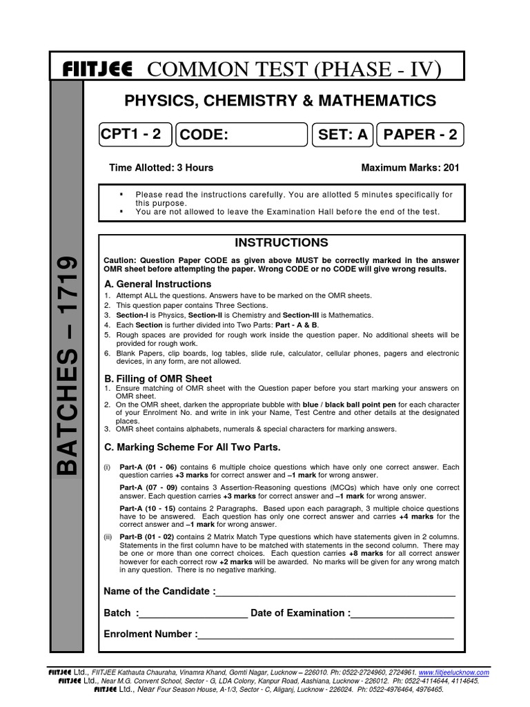 Cbt Paper 15th July18 Advanced Paper2 Class Xii Phase 4 Pdf