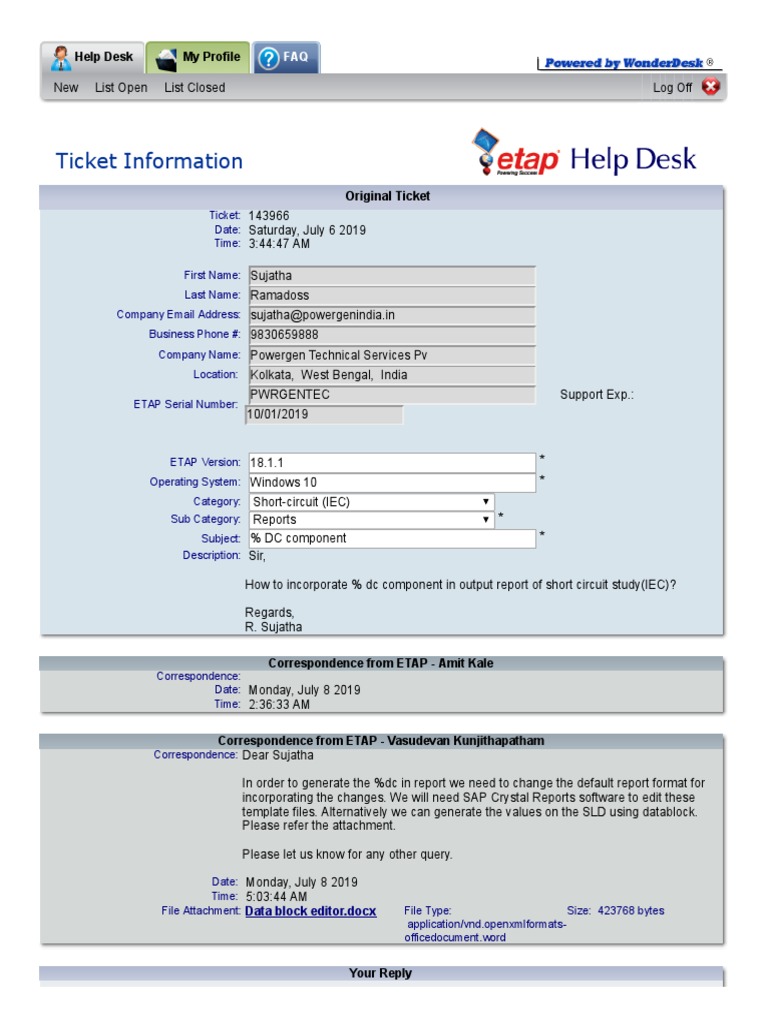 ETAP Help Desk 06.07.2019 PDF Computer File File Format