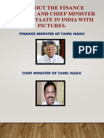 Find Out The Finance Minister and Chief Minister of You Staate in India With Pictures