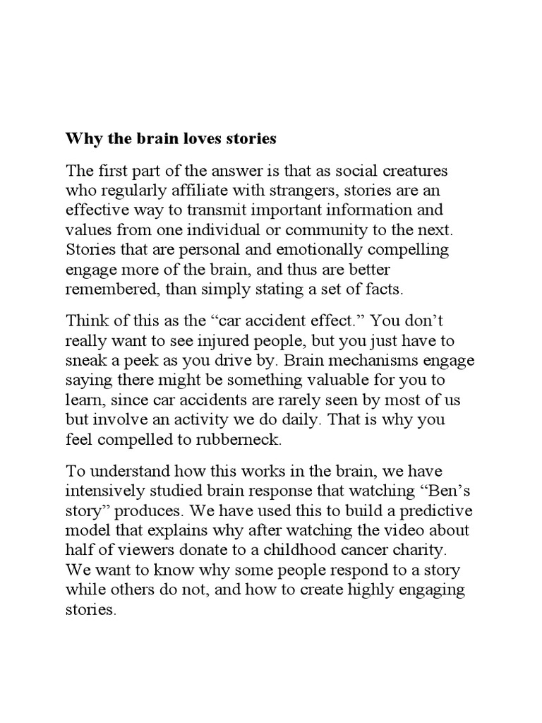 Why The Brain Loves Stories | Download Free PDF | Attention | Brain