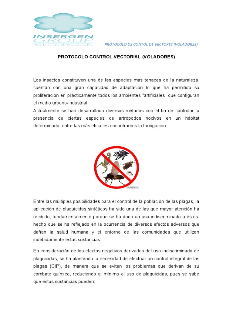 Protocolo de Control de Vectores Voladores | PDF | Mosca | Pesticida
