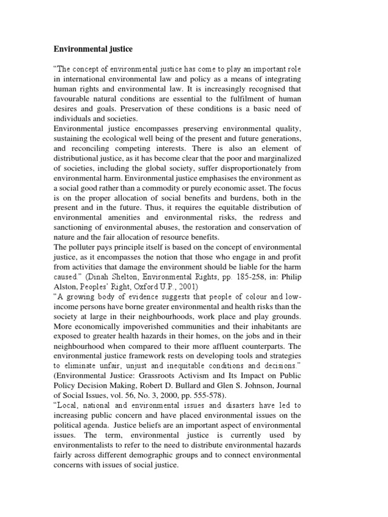 Understanding Environmental Justice | PDF | Environmentalism ...