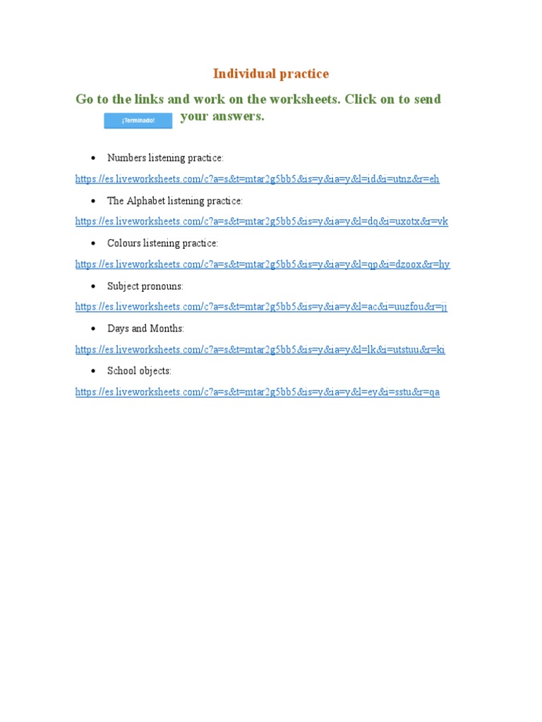 Listening Practice Worksheets Online | PDF | Career & Growth | Language ...