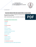 Plan de Redaction Des Questions D'anatomie