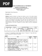 Gujarat Technological University: Advanced Separation Techniques B.E. 6 Semester