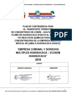 Plan de Contingencia para Transporte de Residuos Peligros - ECOSEM HCCA PDF