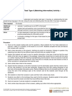 IELTS Academic Reading Task Type 4 (Matching Information) Activity - Teacher's Notes