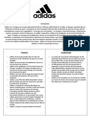 Analyse Swot Adidas | PDF | Adidas | Marque