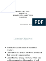 Imelda B. Cueto: Market Structures Monopoly Monopolistic Competition Oligopoly