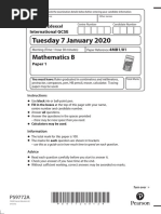 Tuesday 7 January 2020: Mathematics B