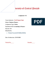 Course Instructor: Subject: Business Finance Assignment Topic: Ratios Department: B.S-Accounting & Finance Semester: 04 Submitted by