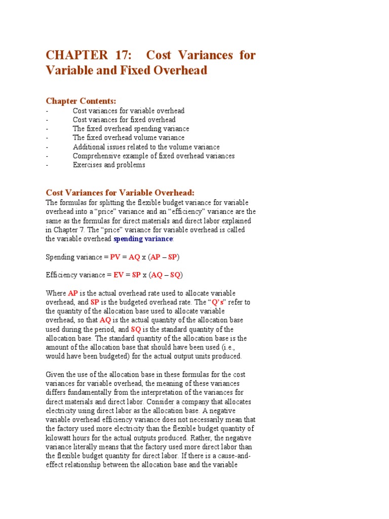 Cost Variance Analysis Guide | PDF | Kilowatt Hour | Labour Economics