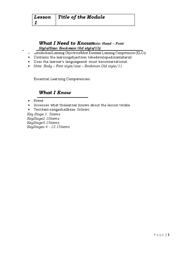 Essential Learning Competencies Guide | PDF | Pedagogy | Neuropsychology