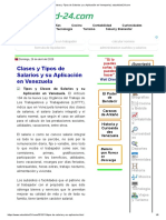 Clases y Tipos de Salarios y Su Aplicación en Venezuela