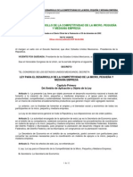 Ley para El Desarrollo de La Competitividad de Micro, Pequeña y Mediana Empresa