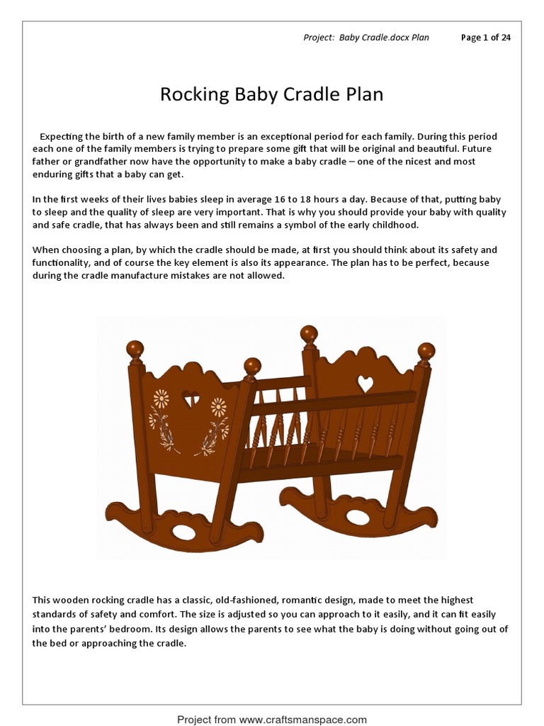 Rocking baby cradle plan