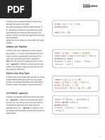 Learn Python 3 - Lists Cheatsheet - Codecademy